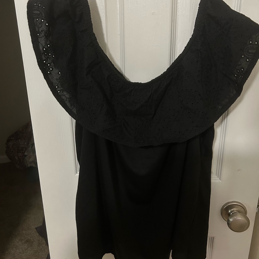 Cato Black Lace off the shoulder Blouse